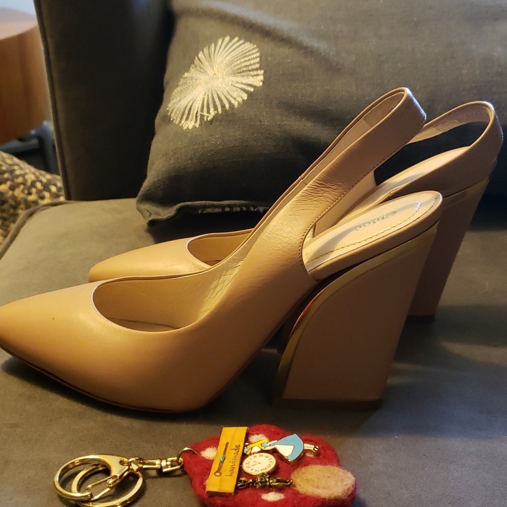 Chloe heels slingbacks shors 37.5 nude blush pink